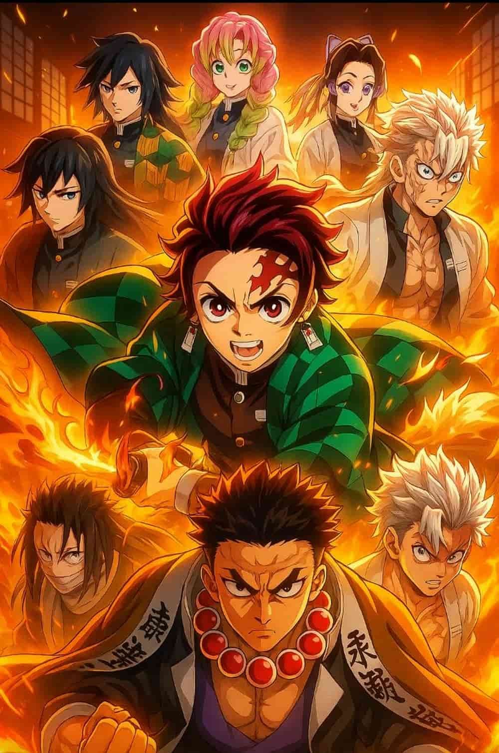 Ảnh tanjiro nền trời xanh