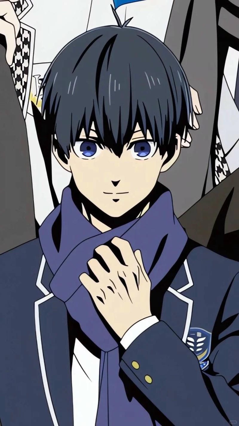 Chụp hình ảnh isagi nét mặt quyết tâm