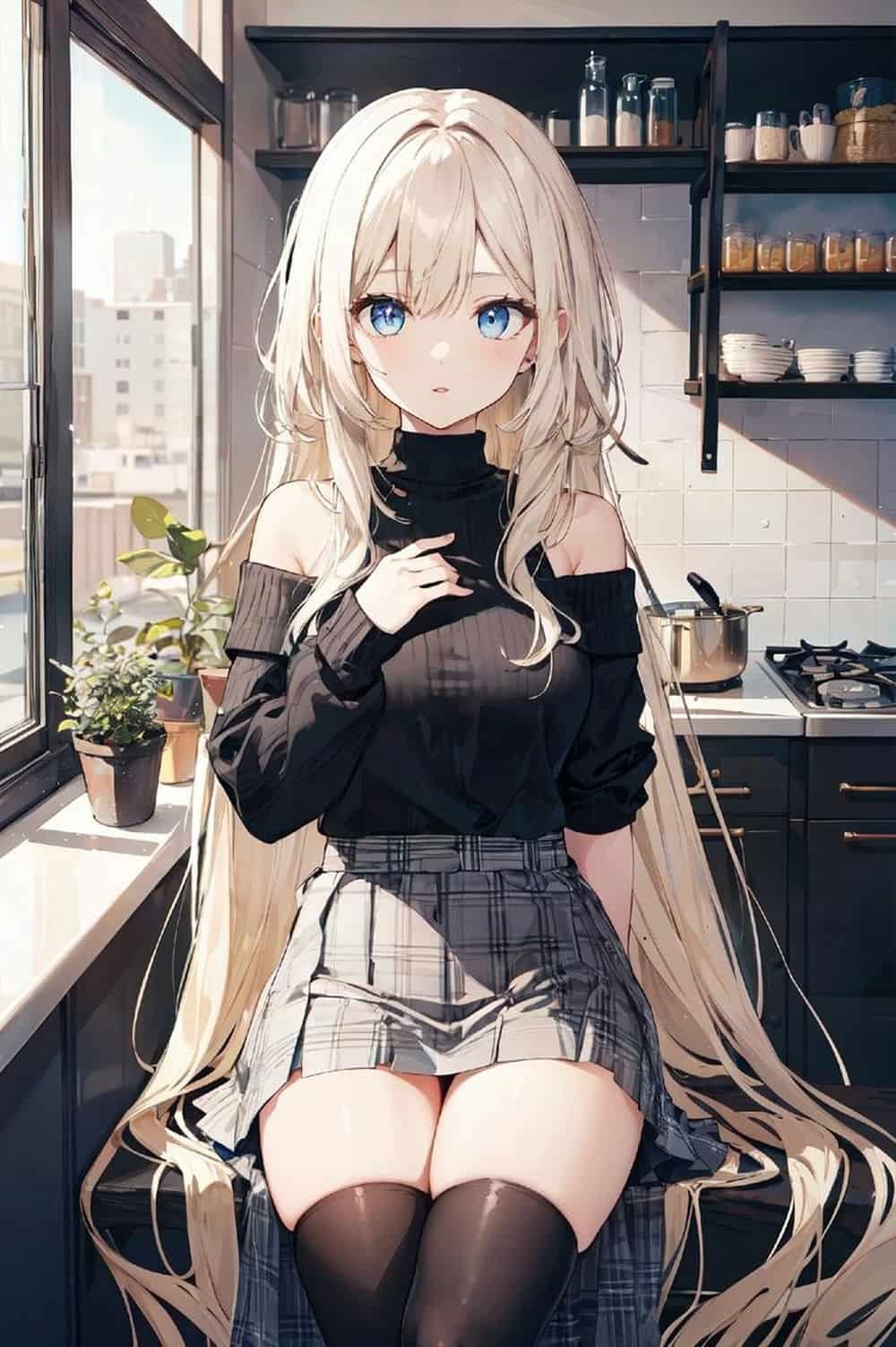 Tranh gái xinh anime dễ