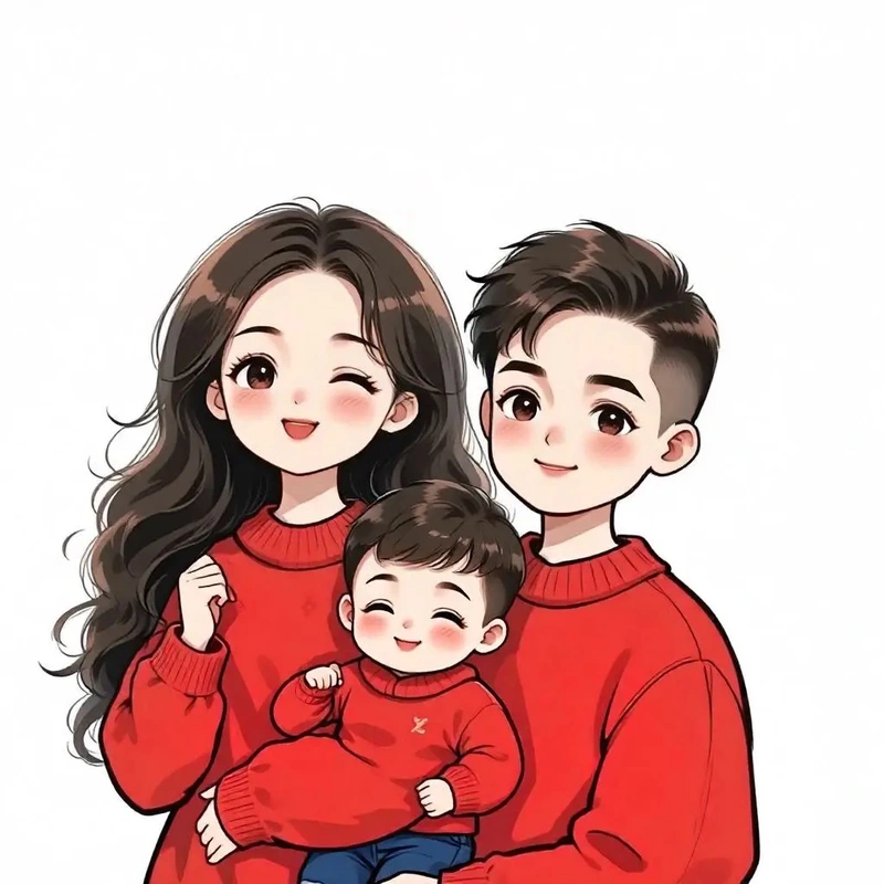 ảnh chibi gia đình