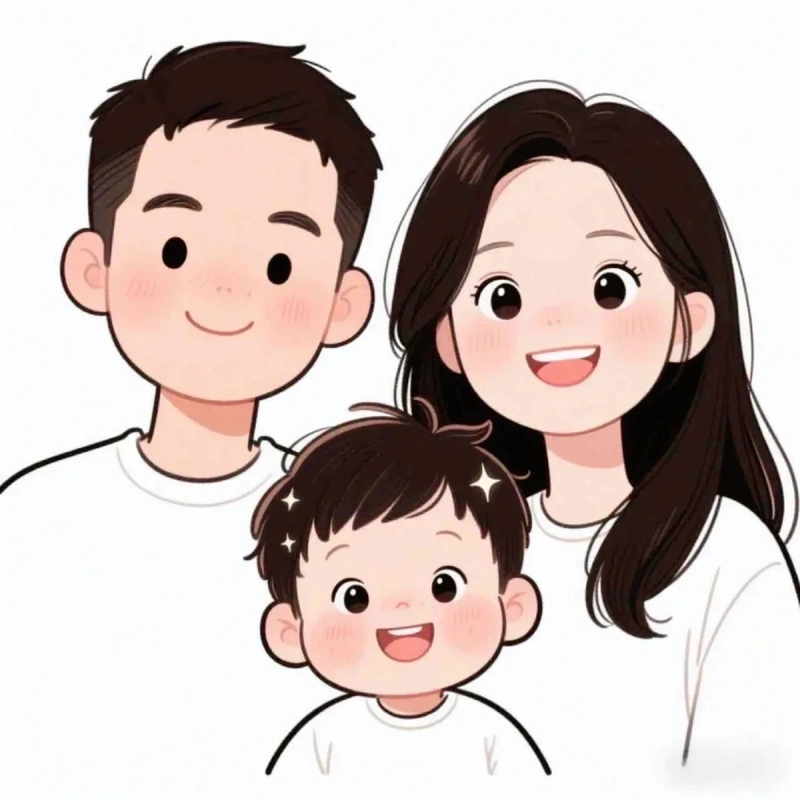 ảnh chibi gia đình ddepj
