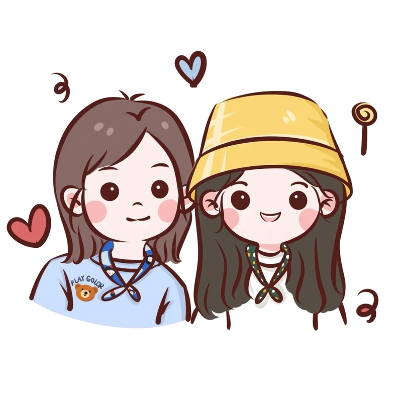 ảnh chibi hai chị em đáng yêu nhất