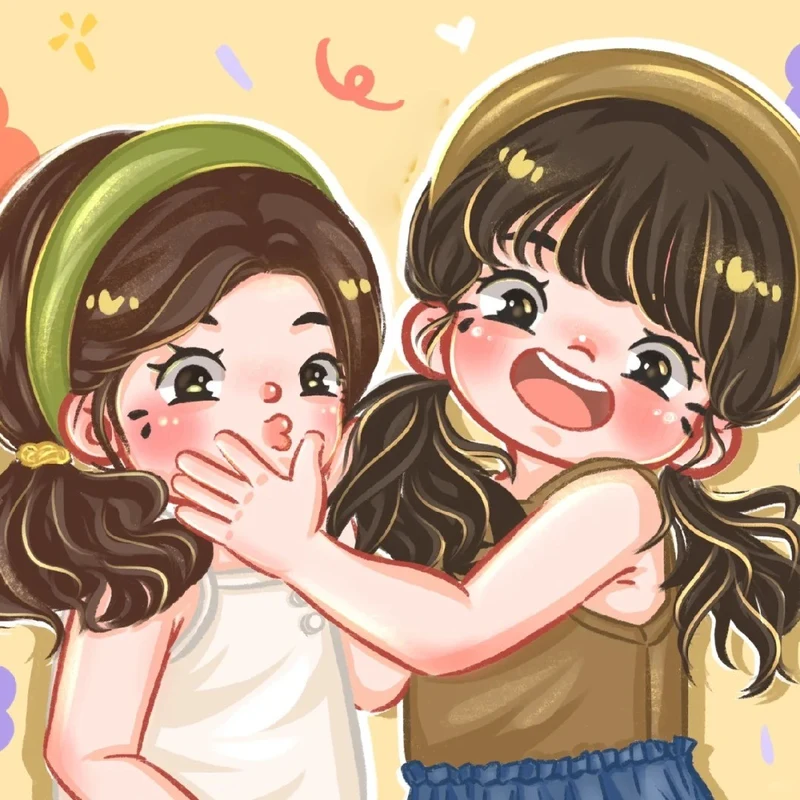 ảnh chibi hai chị em đẹp