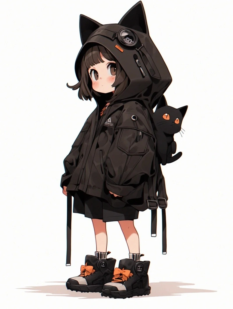 ảnh chibi nữ ngầu mèo
