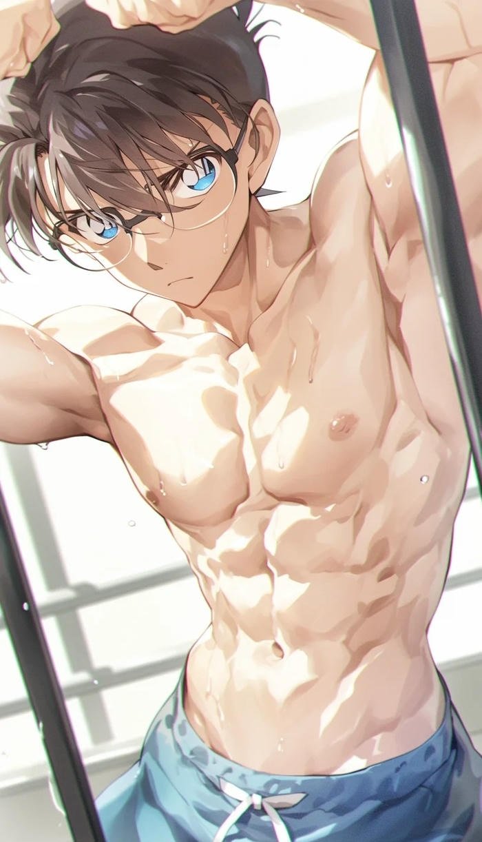 ảnh conan với kính lúp