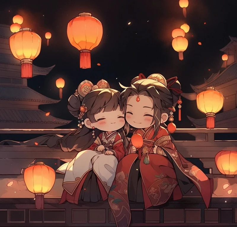 ảnh đôi chibi cute