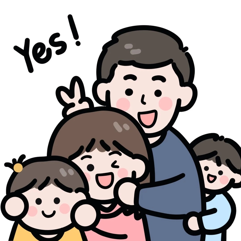 ảnh gia đình 5 người chibi