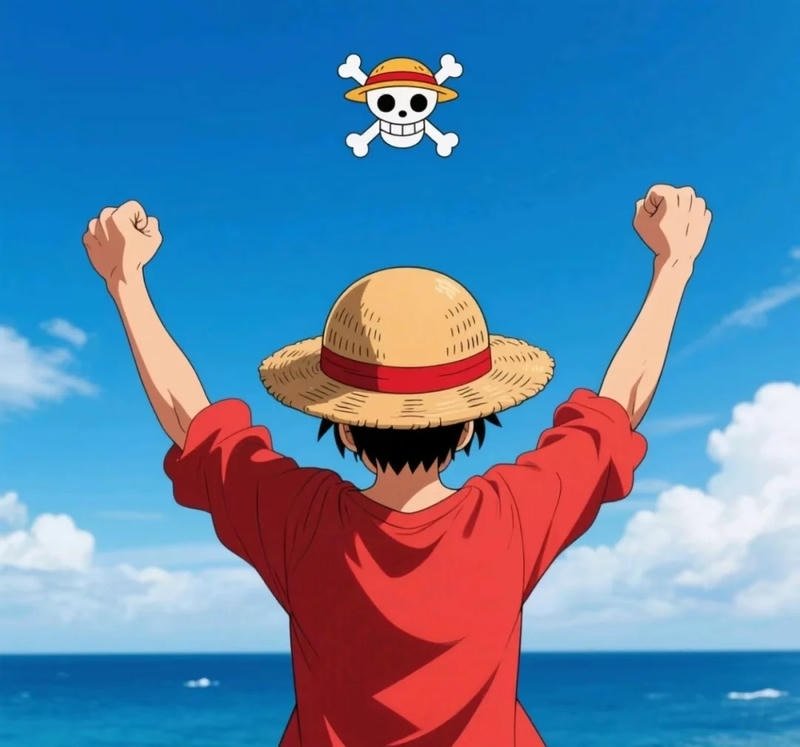 ảnh luffy với chiếc mũ rơm