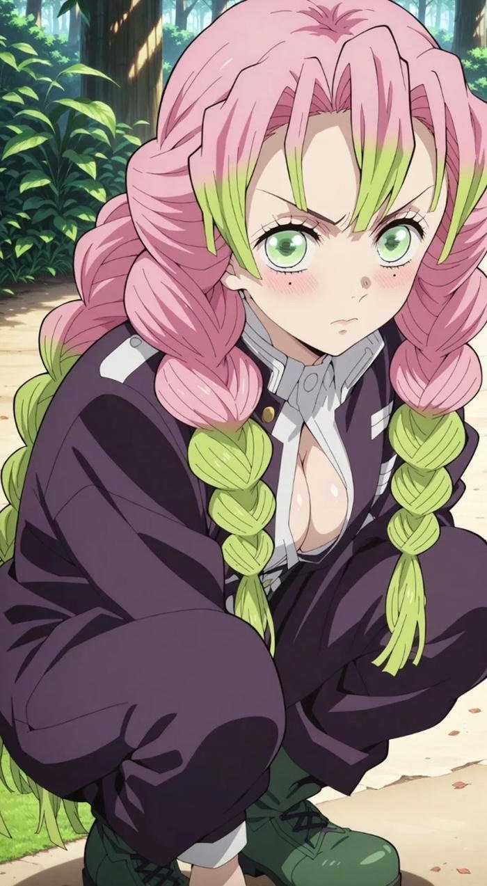 ảnh mitsuri với ánh mắt quyết đoán