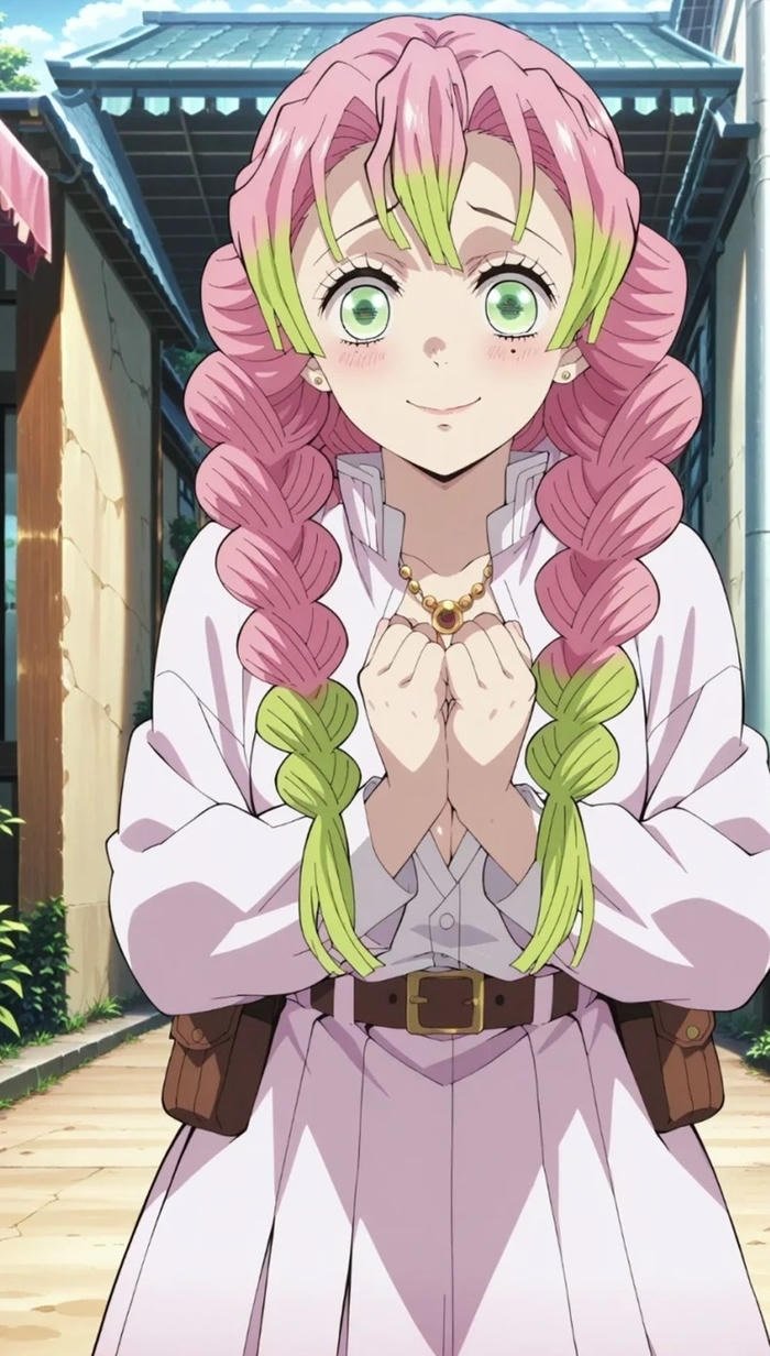 ảnh mitsuri với nụ cười tươi