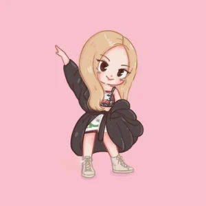 ảnh rose chibi hạnh phúc