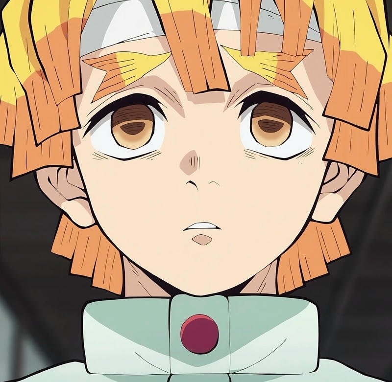 ảnh zenitsu với biểu cảm sợ hãi