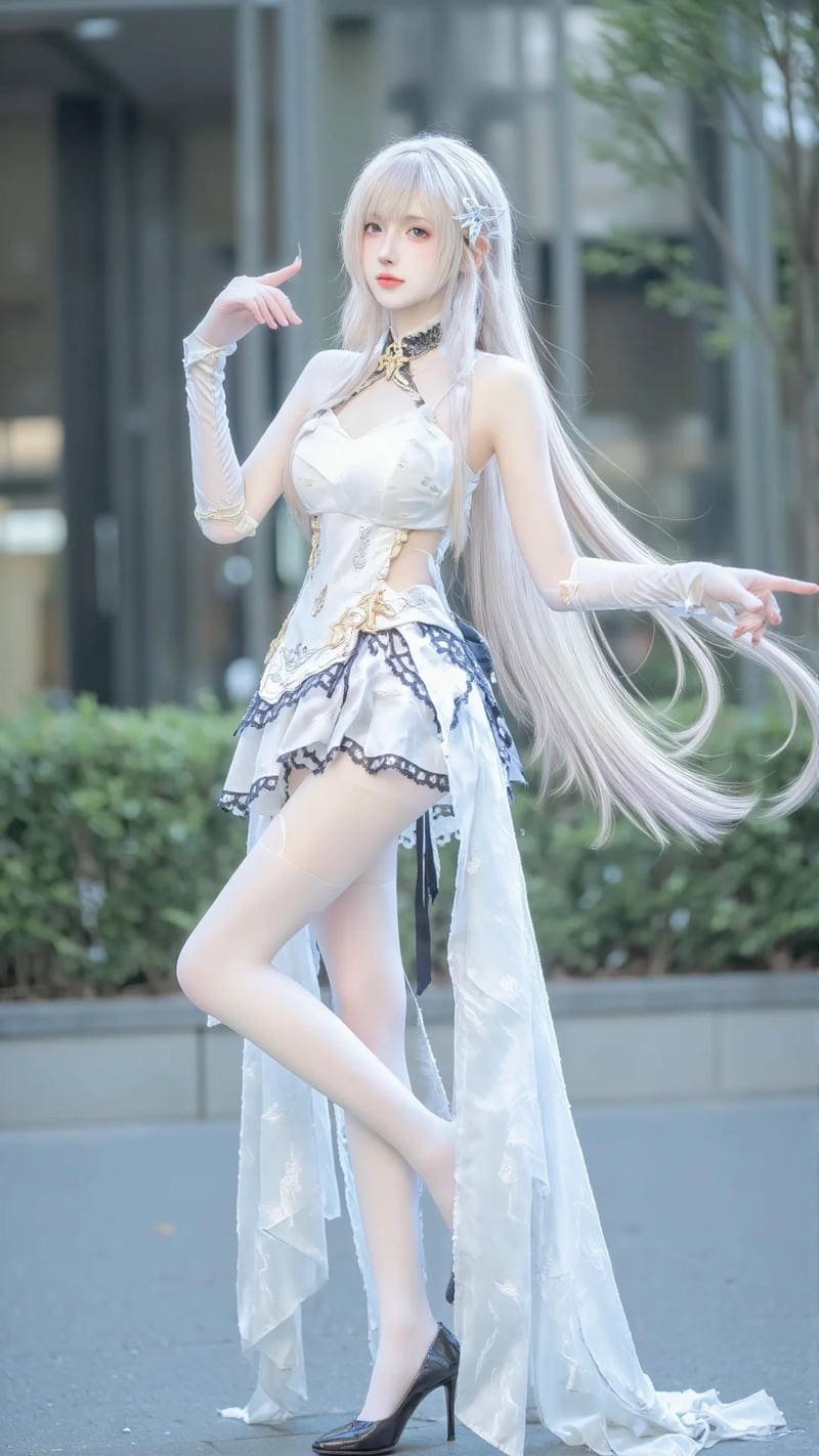 gái xinh cosplay tóc dài