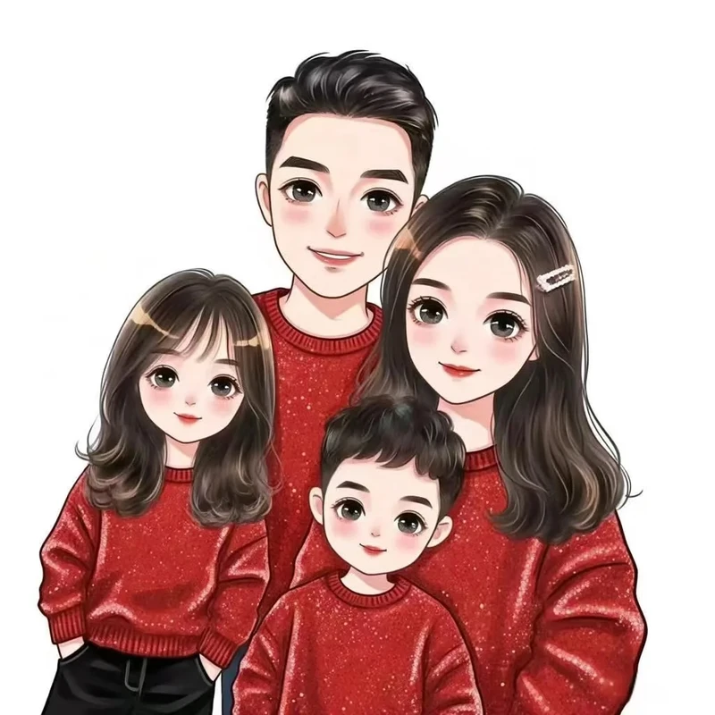 ghép ảnh chibi gia đình