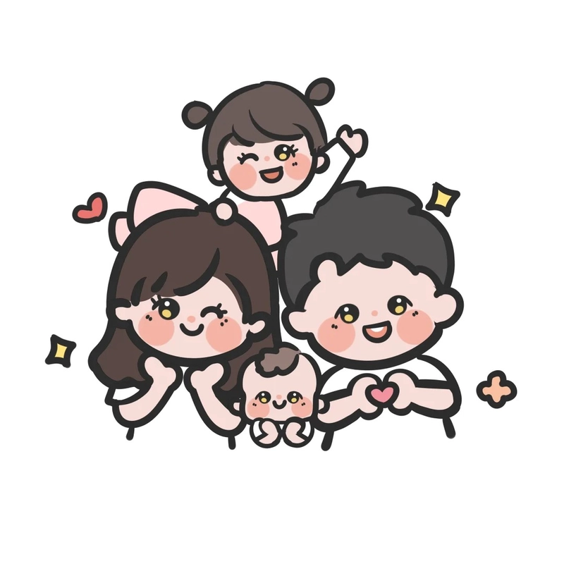 hình ảnh chibi gia đình