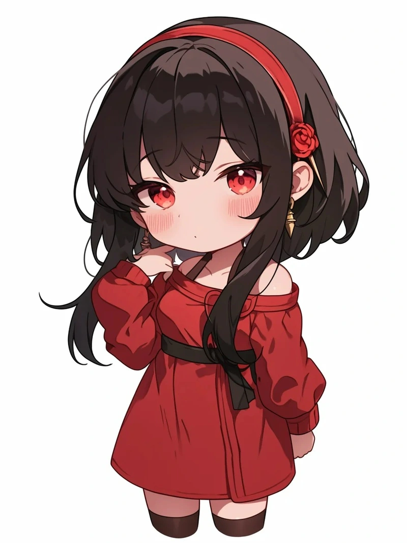 hình anime chibi pinterest mặc váy