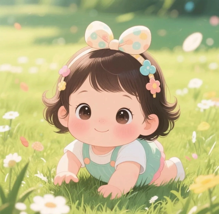 hình chibi bé gái tóc ngắn