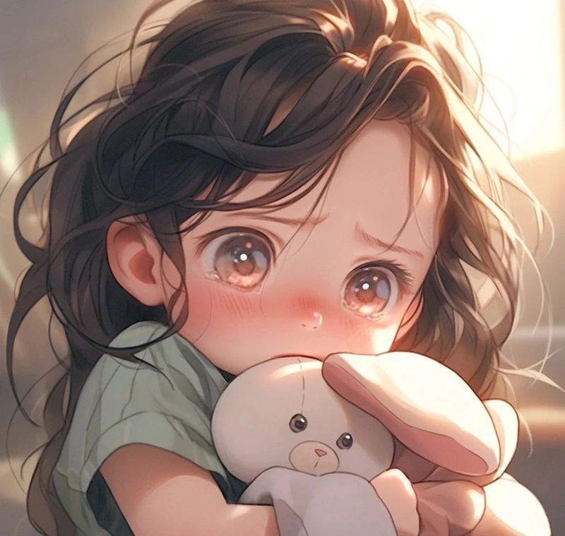 hình chibi buồn khóc