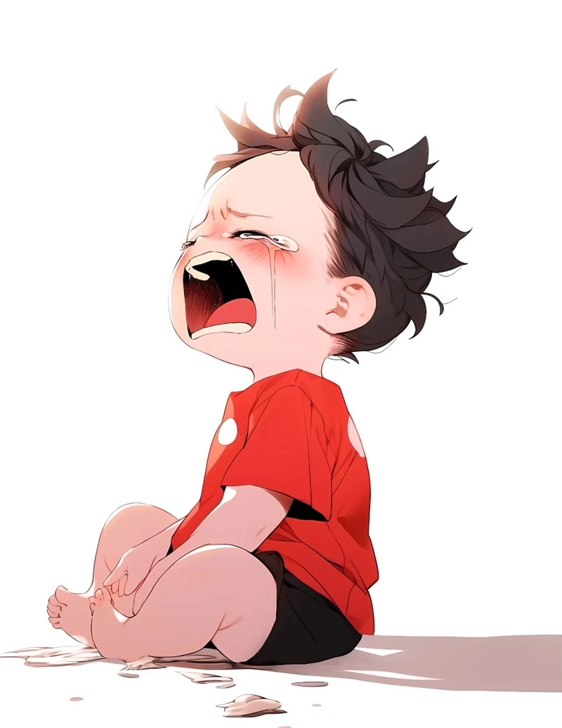 hình chibi buồn ngồi một mình
