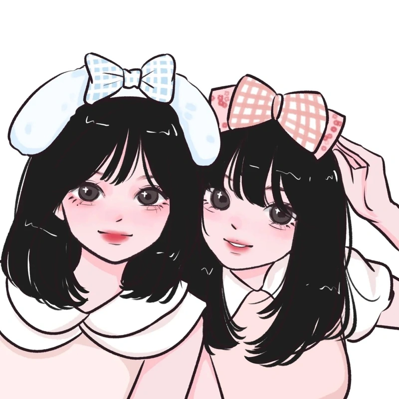 hình chibi hai chị em anime