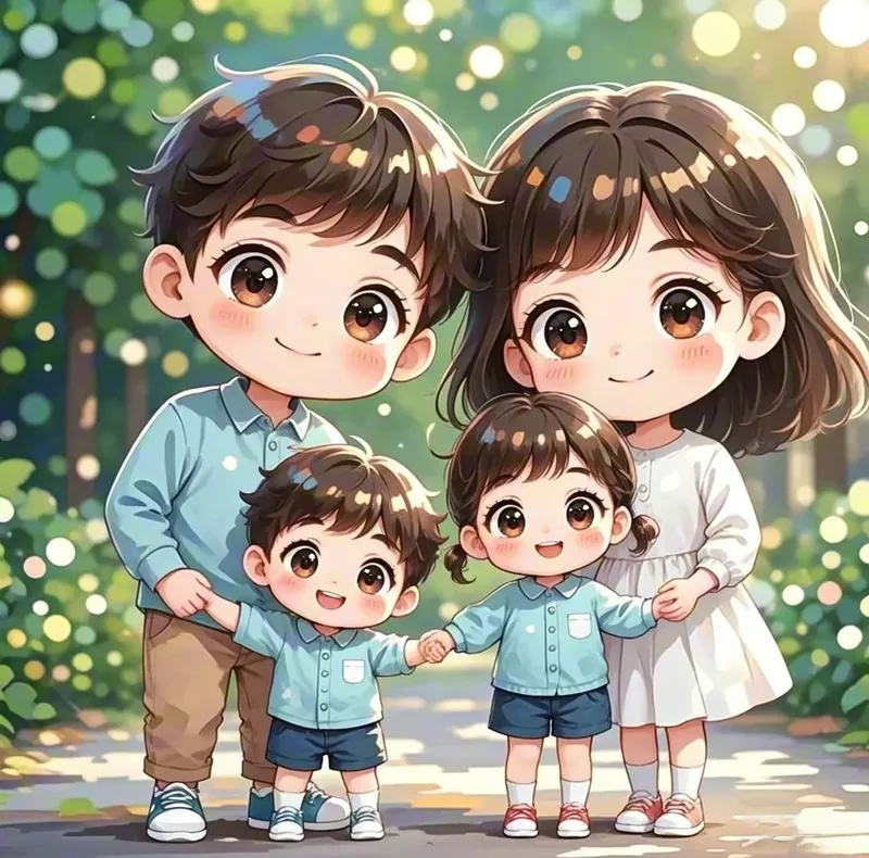 hình gia đình chibi