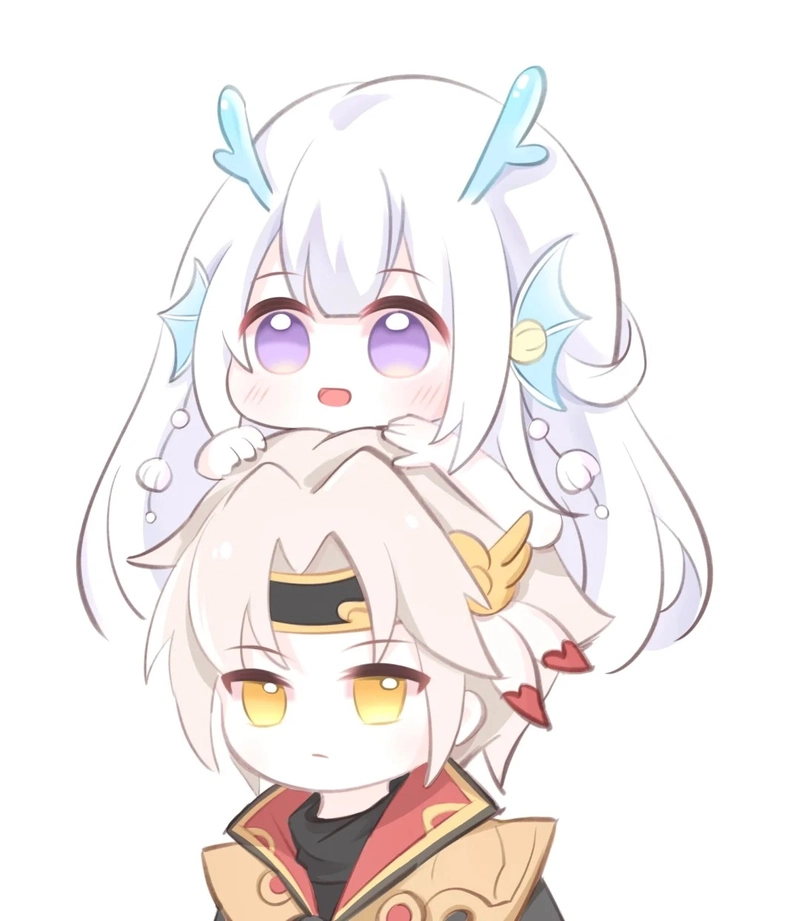 hình vẽ cặp đôi chibi dễ thương