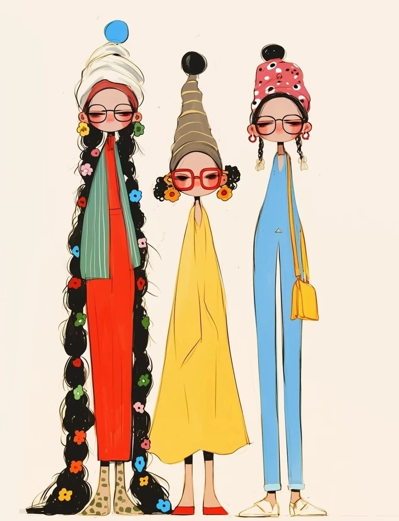 ảnh 3 chị em chibi mini style