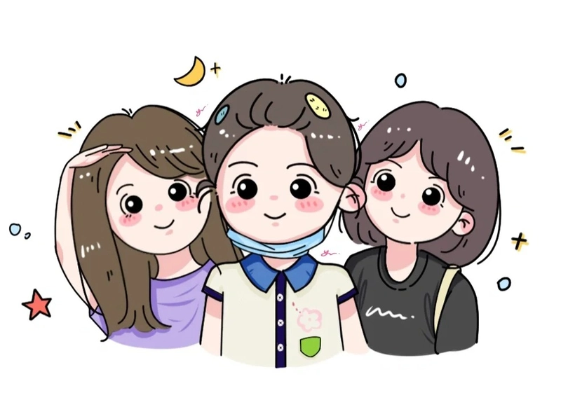 ảnh 3 chị em chibi nhỏ xinh dễ thương