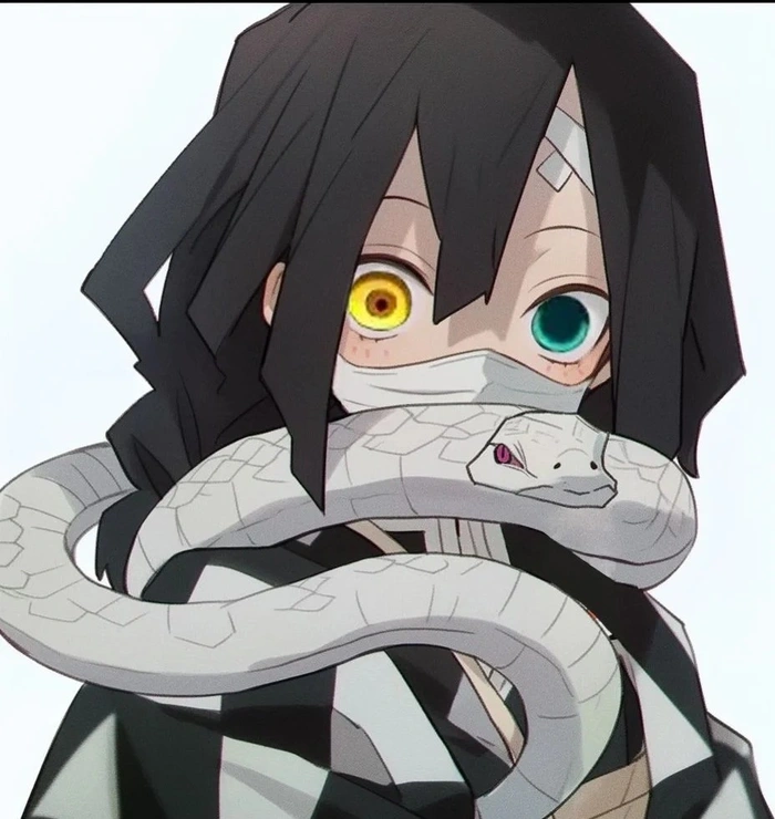 ảnh chibi Obanai full body tạo dáng