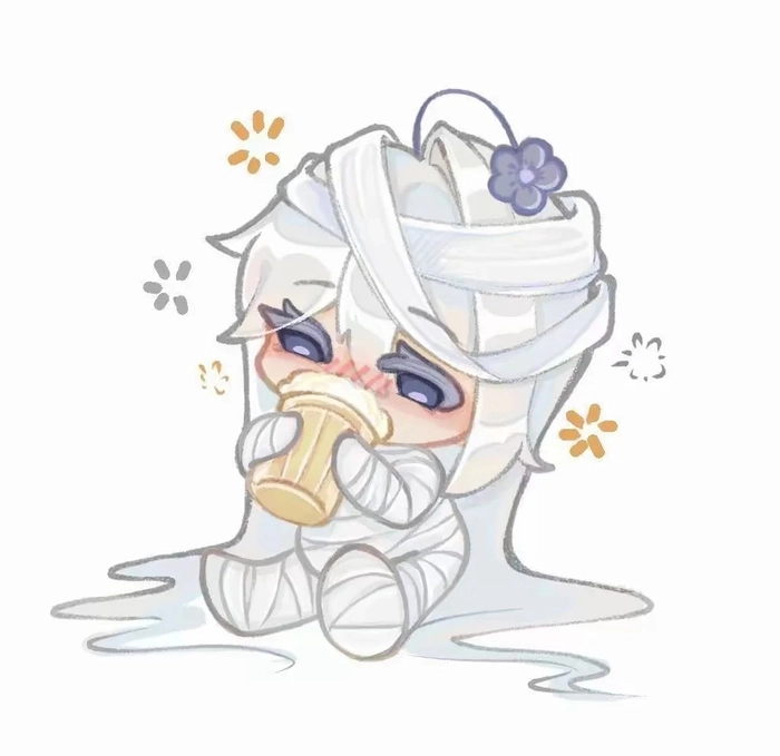 ảnh chibi Obanai tạo dáng pose