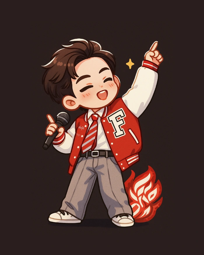 ảnh chibi Quang Hùng MasterD đang mỉm cười nhẹ