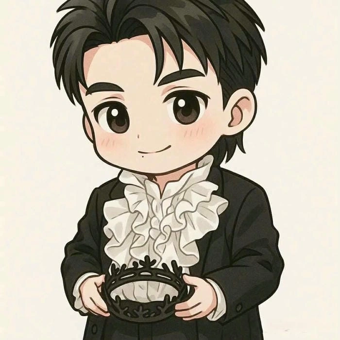 ảnh chibi Quang Hùng MasterD mặc áo trắng tinh khôi