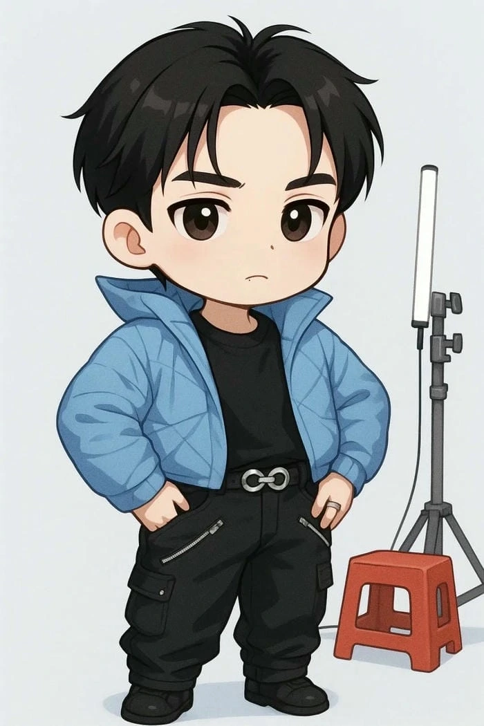 ảnh chibi Quang Hùng MasterD trong phòng thu