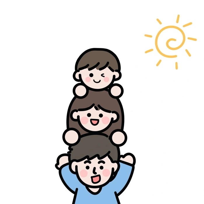 ảnh chibi ba người nhà cực dễ thương