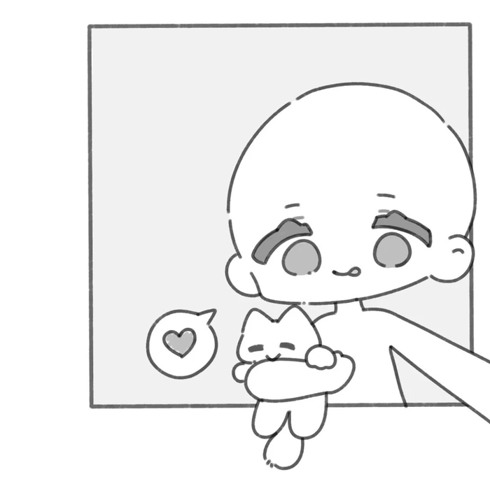 ảnh chibi chưa tô màu full body