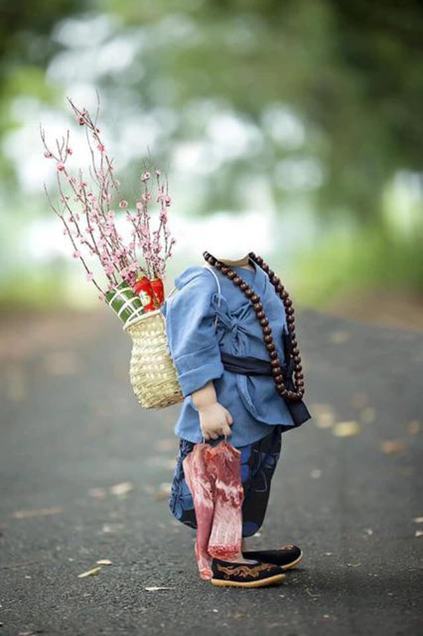 ảnh chibi ghép mặt bé mặc đồ truyền thống