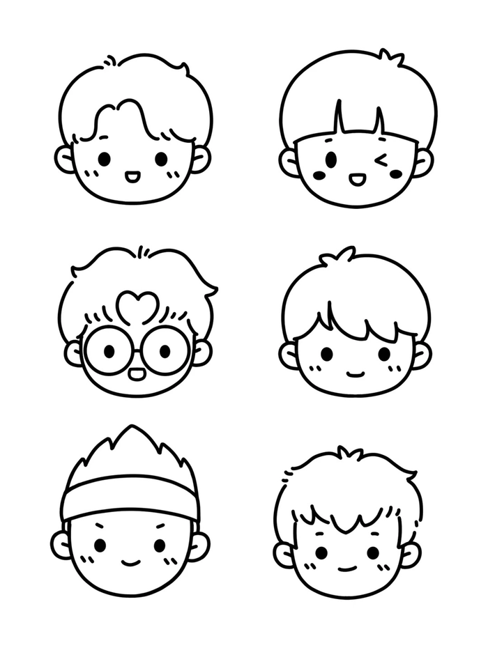 ảnh chibi không màu dễ thương