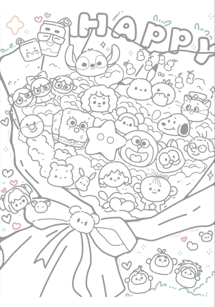 ảnh chibi không màu mini style