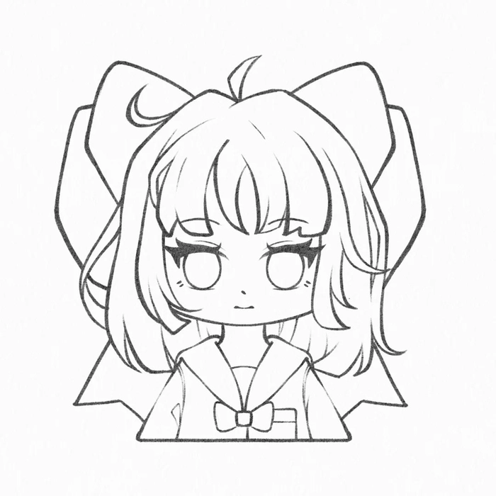 ảnh chibi trắng đen đơn giản dễ vẽ