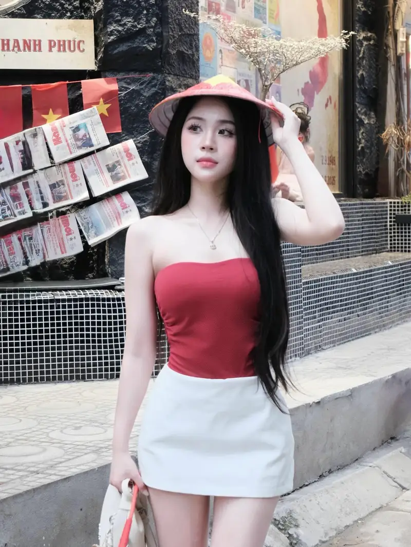 anh gái mặc váy ngắn đẹp