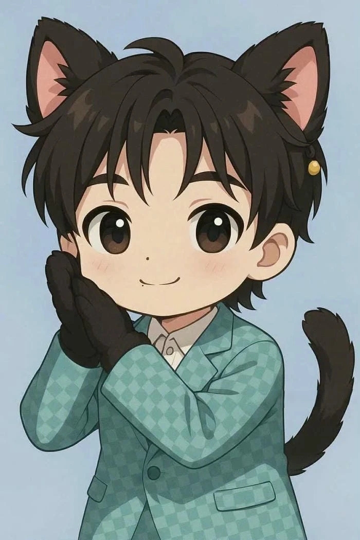 chibi Quang Hùng MasterD wearing black outfit