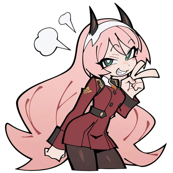 chibi Zero Two adorable fanart