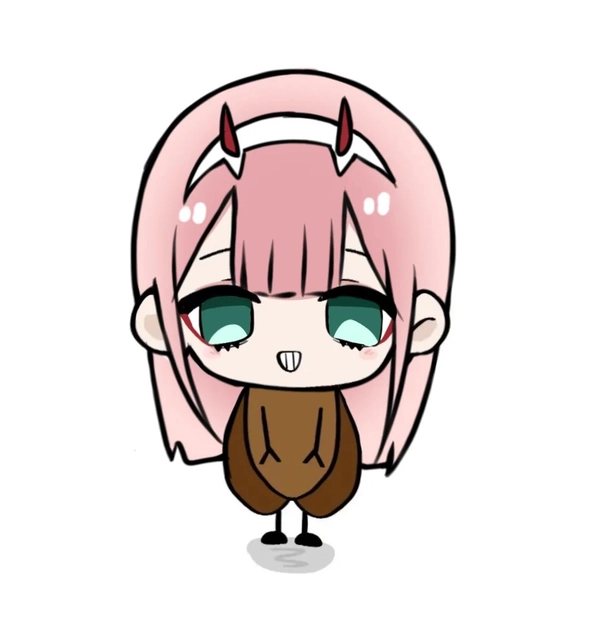 chibi Zero Two anime mini style