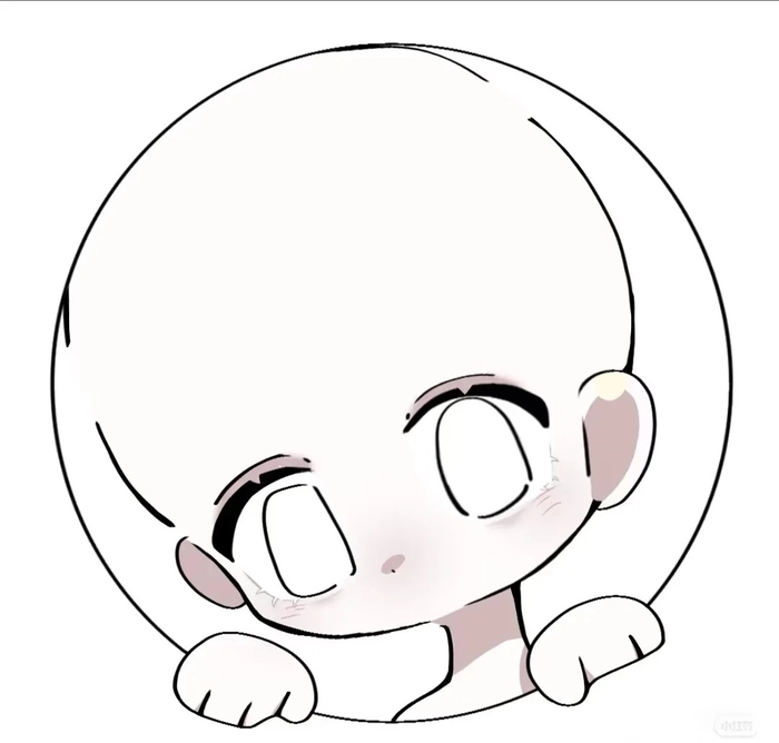 chibi art trắng đen đáng yêu