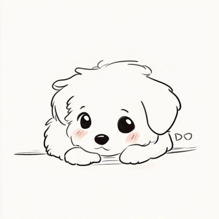 chibi outline dễ thương chưa tô màu