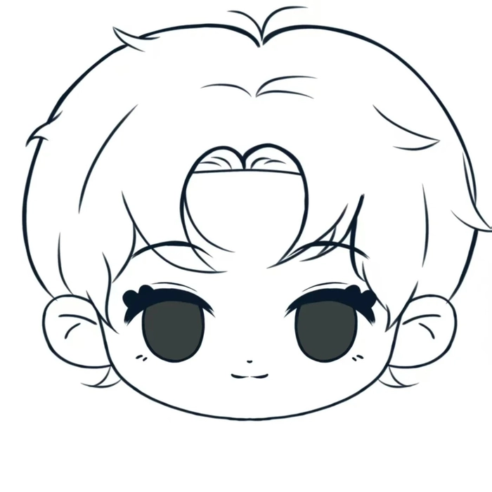 chibi trắng đen dễ thương full body