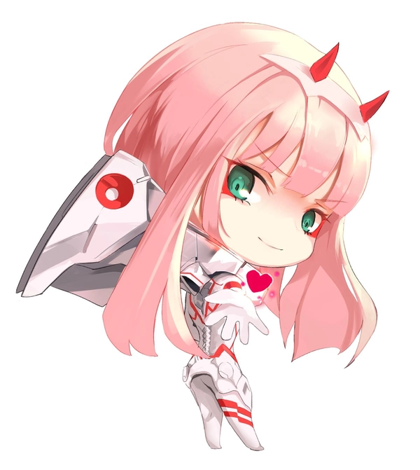 cute chibi Zero Two mini style