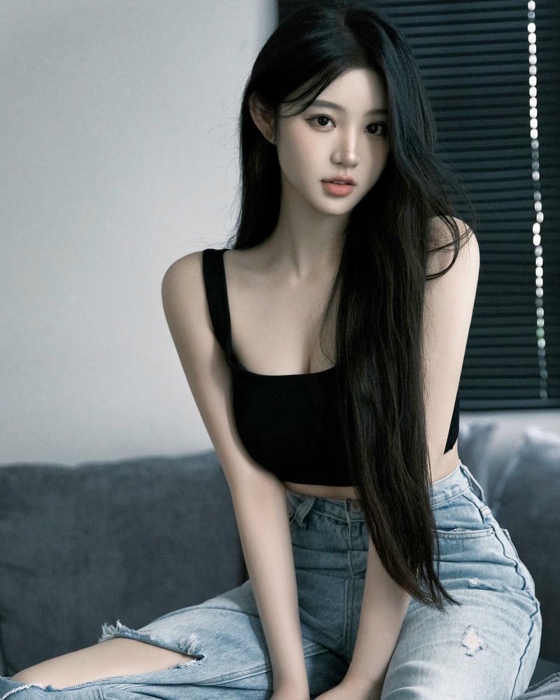 gái xinh mặc quần bò bó