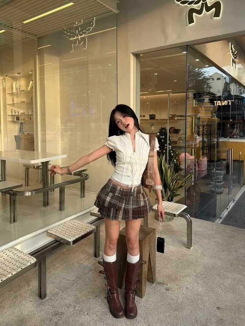 gái xinh váy ngắn phong cách
