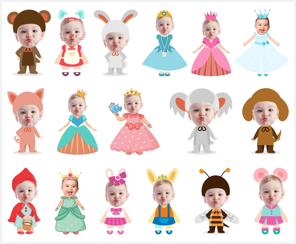 ghép mặt bé vào ảnh chibi anime